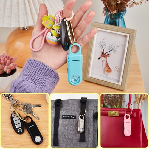 135dB Rechargeable Personal Safety Alarm Strobe Light Non Slip Grip Keychain Siren for Women Students. Flashlight Hiking Bear Alarm Emergency Mutual SOS Paging Alerts Loud Sound. Aqua - Image 5