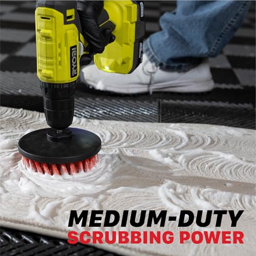 Image of Maxshine 2 inch, 4 inch, & 5 inch M8 Medium-Duty Upholstery Carpet Brush with Drill Attachment Set - Power Scrubber Attachment for Car Detailing - Removes Grime, Stains & Spots from Fabric, Seats & Carpets