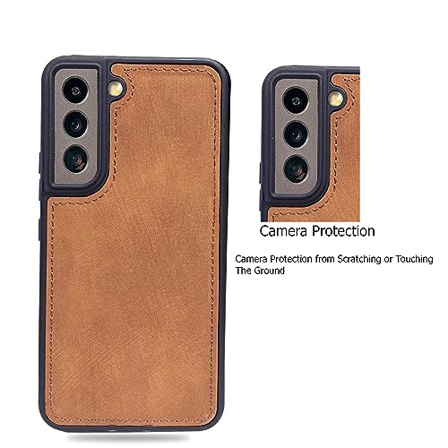 Image of A rtistque Premium Pu Leather Back Cover Case for Samsung Galaxy S22 5G | Drop Protection | Raised Camera Edges - Brown