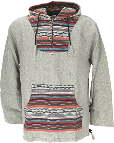 GURU SHOP Goa Baja Sweat à capuche en coton pour homme, Gris/multicolore, XL Cover