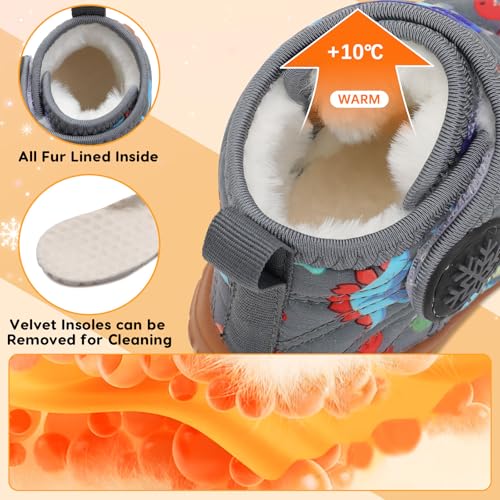 BARERUN Barefoot Baby Boys Girls Boots Warm Winter House Shoes for Toddler Girls Boys Waterproof Fleece Kids Snow Boots Faux Fur Infant Booties Walking Shoes for Indoor Outdoor3