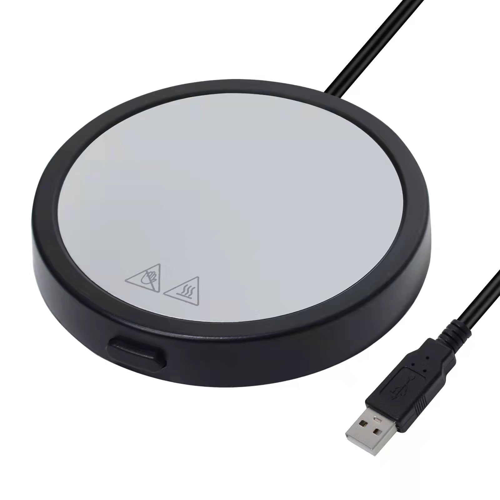 Portable Coffee Warmer USB Mug Warmers for Desk Office Home Use Cup Warmer Thermostat Coaster for Espresso Hot Coffee Tea Milk Up to 185℉