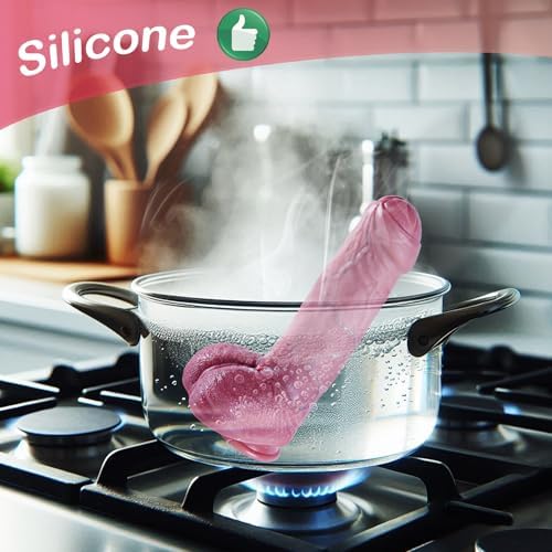 7.7 Inch Beginner Realistic Uncut Foreskin Dildo Feels Like Skin, 1.7 Inch Diameter Dual Density Silicone Thick Dildo with Suction Cup, Thick Foreskin G-Spot Dildos Anal Penis Sex Toy for Men Women