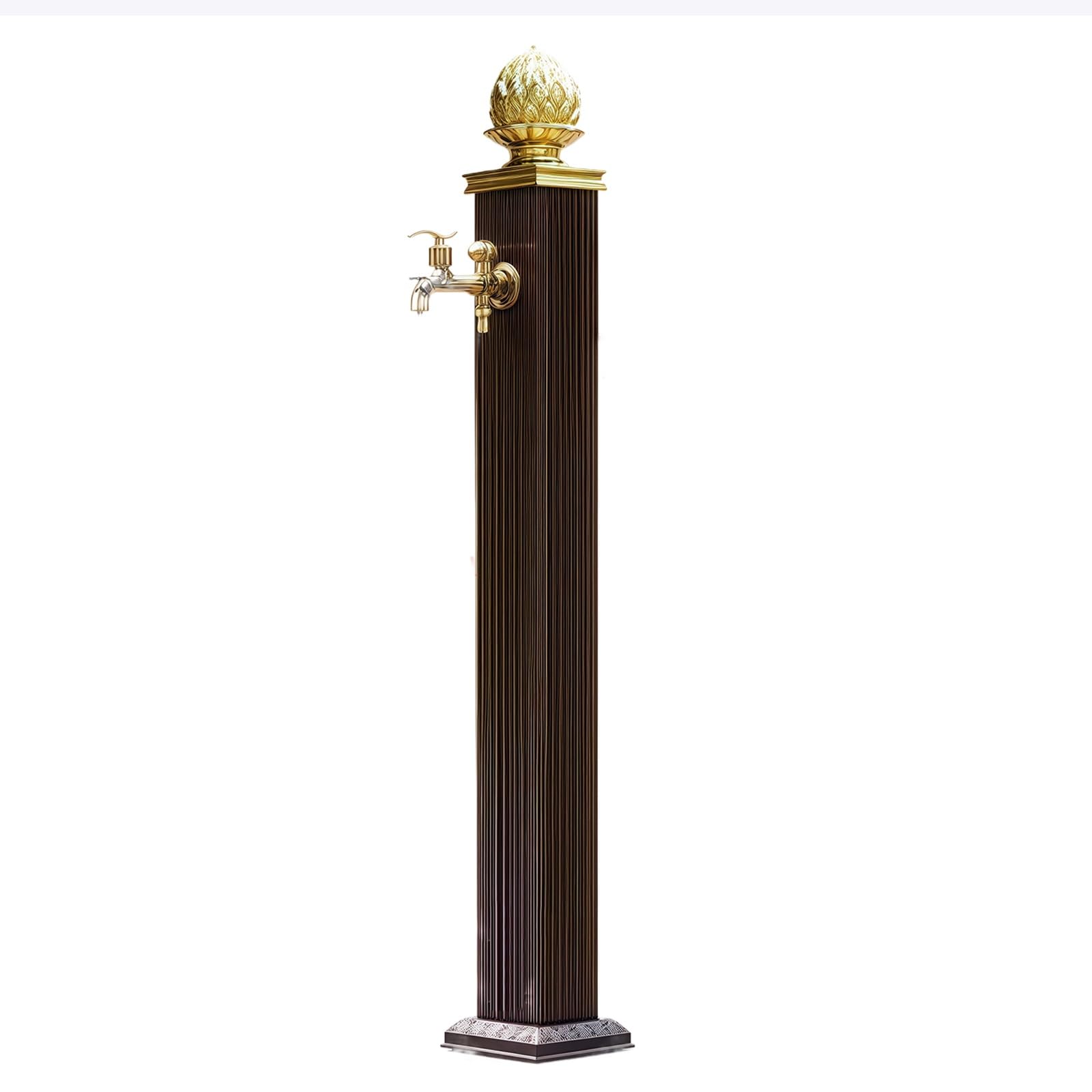 Columna de agua independiente para jardín, fuente de aluminio para exteriores, hidrante contra incendios, grifo montado en el suelo, apto para patios, jardines y granjas(17x17x114cm)