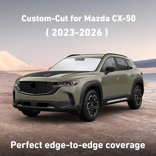 Image of EcoNour Windshield Sunshade Compatible for Mazda CX-50 2023-2024 2025 2026, Sun Visor for Front Windshield & Window Sun Shade Cover, UV Heat Blocker & Protector, Car Accessories