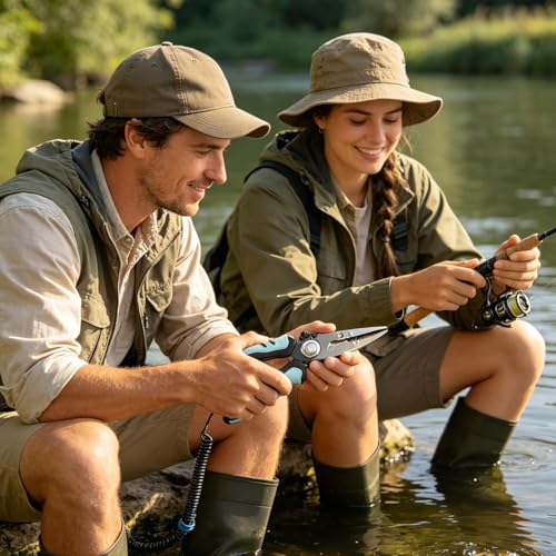 Alicates de pesca para agua salada con cortador de sedal bloqueable 3