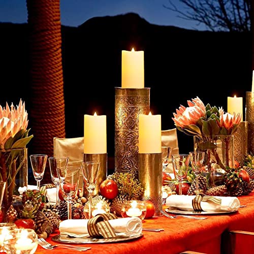 Image of 3 inch x 5 inch Flameless Candles Set of 1, 2AA Battery Life 600 Hours Battery Candles Flickering with Timer, 5 inch Flameless Candles with Remote for Indoor /Outdoor, Ivory