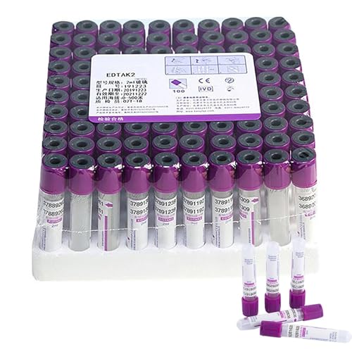 100 provette in vetro per raccolta del sangue, sicure ed efficienti, per la raccolta di campioni di sangue da laboratorio