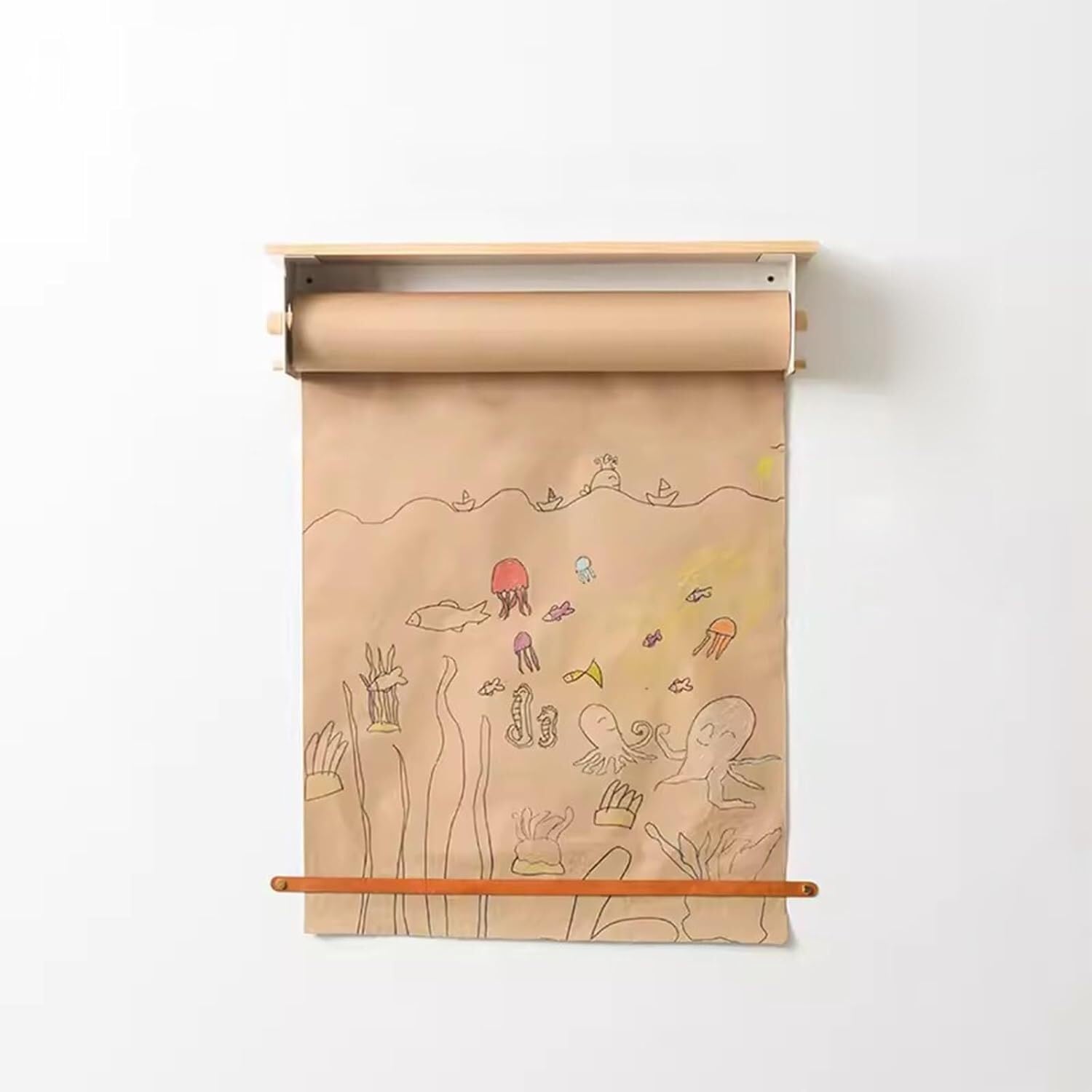 Support de rouleau de papier kraft en acier avec étagère design