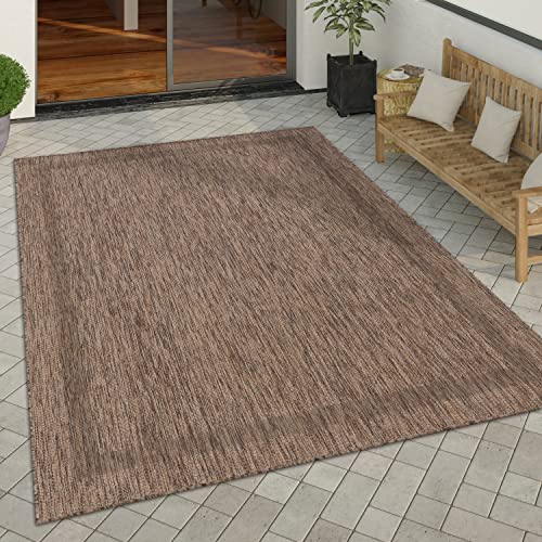 Paco Home Outdoor Teppich wetterfest & pflegeleicht Flachgewebe in Sisal-Optik mit Bordüre UV-beständig Modern für Balkon, Terrasse, Garten, Wohnzimmer, Grösse:160x220 cm, Farbe:Braun Paco Home Outdoor Teppich wetterfest & pflegeleicht Flachgewebe in Sisal-Optik mit Bordüre UV-beständig Modern für Balkon, Terrasse, Garten, Wohnzimmer, Grösse:160x220 cm, Farbe:Braun