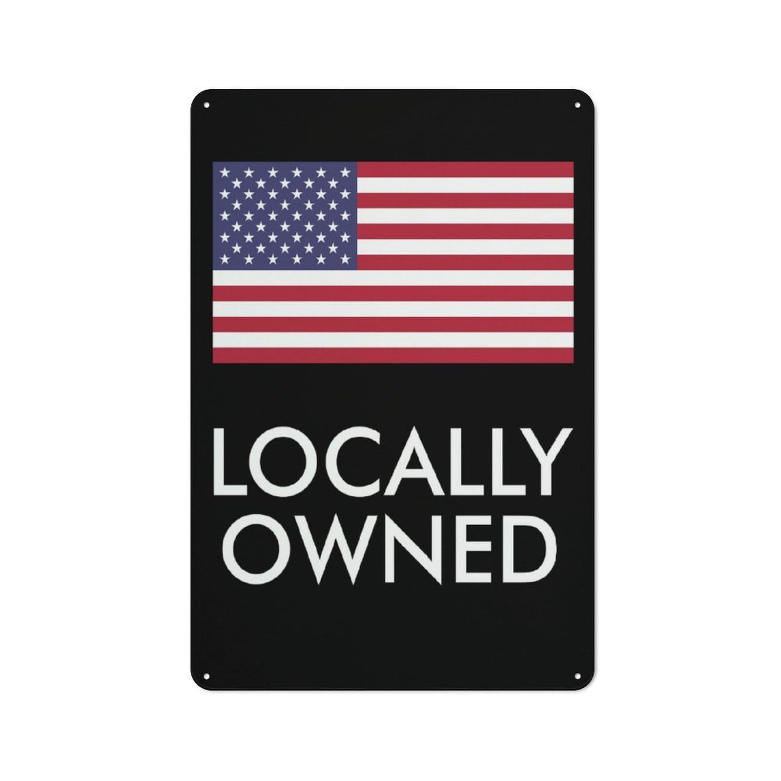 Junmoney Usa Black Locally Owned Printed Metal Sign 30X20cm For Guest Room Or Hallway, Suited To Home Decor Collectors