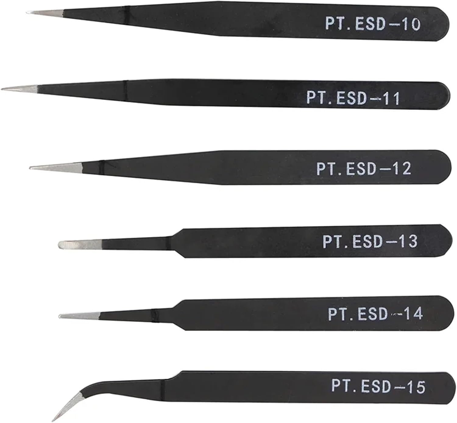 Anti Static Safety Esd Stainless Steel Precision Curved Tweezers Electronic Laboratory Jewelry Crafts Maintenance Tools(ESD-12)