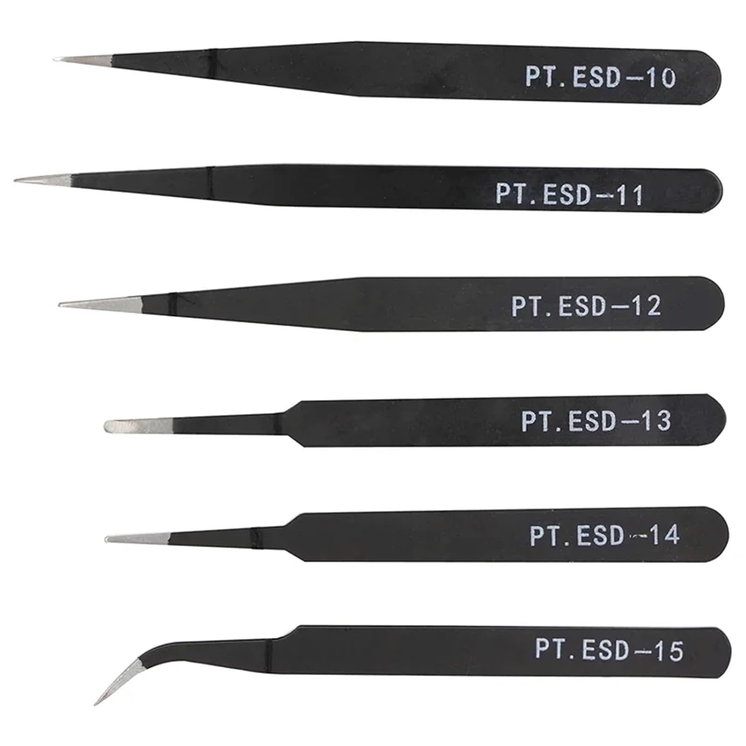 Anti Static Safety ESD Stainless Steel Precision Curved Tweezers Electronic Laboratory Jewelry Crafts Maintenance Tools(ESD-12)