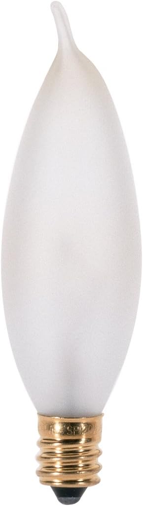 Satco A3678 Candelabra Light Bulb in White finish, 3.63 inches