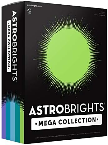 Astrobrights Mega Collection, Colored Cardstock,"Frosty" 5-Color Assortment, 320 Sheets, 65 lb/176 gsm, 8.5" x 11" (91689)