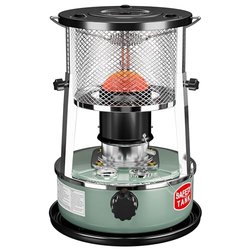 Kerosene Heater, Kerosene Heaters for Indoor Use, Portable Heater for Camping, Kerosene Stove Non Electric Heaters for Outdoor, Emergency Oil Heater for Heating, Garage, Cooking(4.5L, Blue)