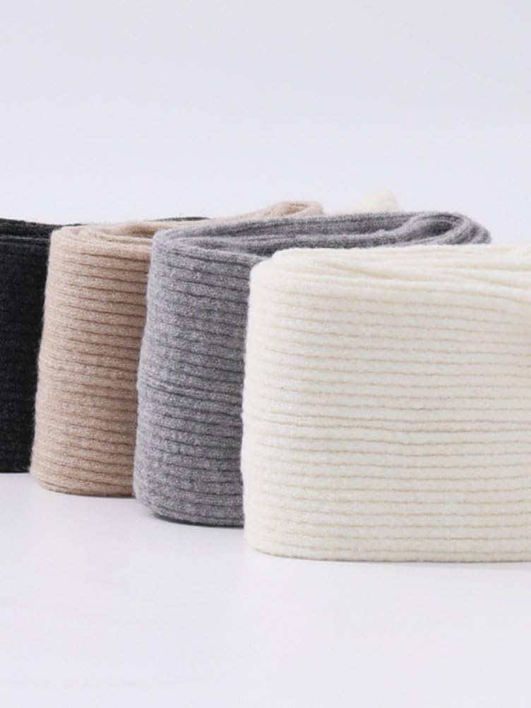 Women Fashion Ribbed Knitted Solid Color Cute Bow Decoration Split Warm Leg Warmers