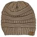 Thick Slouchy Knit Unisex Beanie Cap Hat,One Size,Taupe
