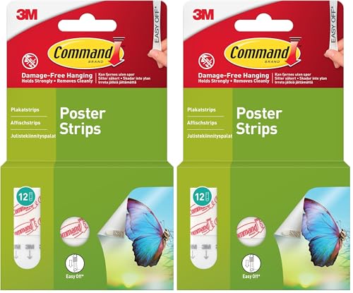 Image of Command 17024 Poster Mounting Adhesive Strips - White, Pack of 24