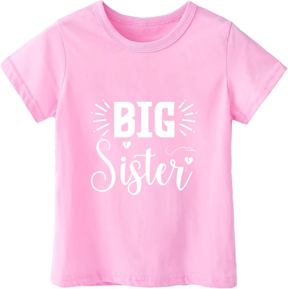 Habudda Big Sister Shirts for Girls Gifts Promoted to Big Sister Announcement Shirt Toddler 2-8T Short Sleeve Cotton T-Shirt