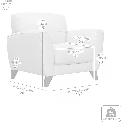 Vista 30 de Armen Living Sofá de cuero Jedd, gris paloma