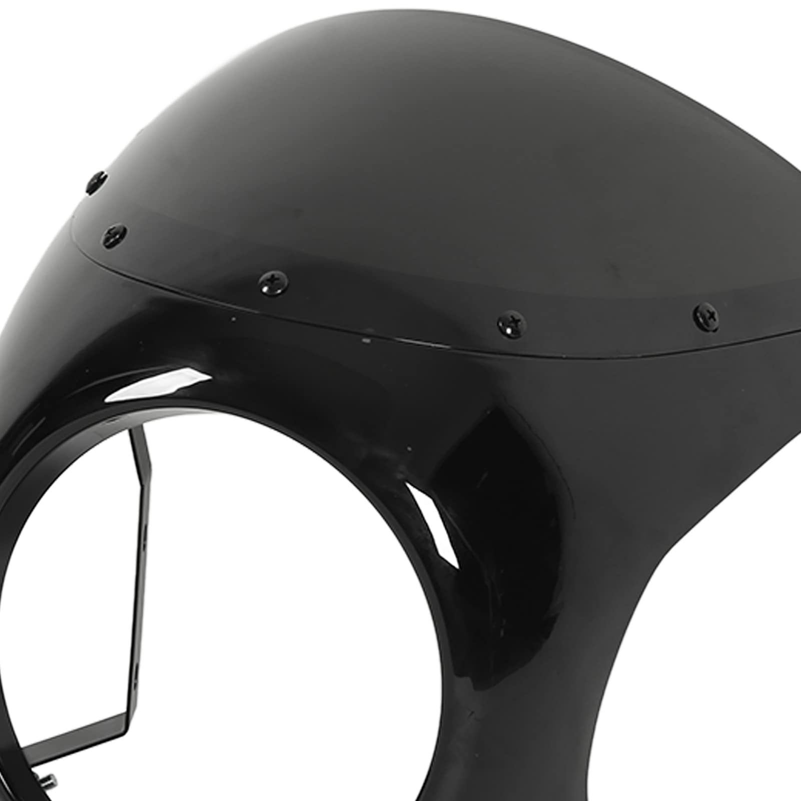 Carenado de Faro de Motocicleta, Carenado de Faro de Motocicleta de 7 Pulgadas, Superficie Lisa, Resistente Al Envejecimiento, Universal para Faros Redondos de Motocicleta (Negro brillante)