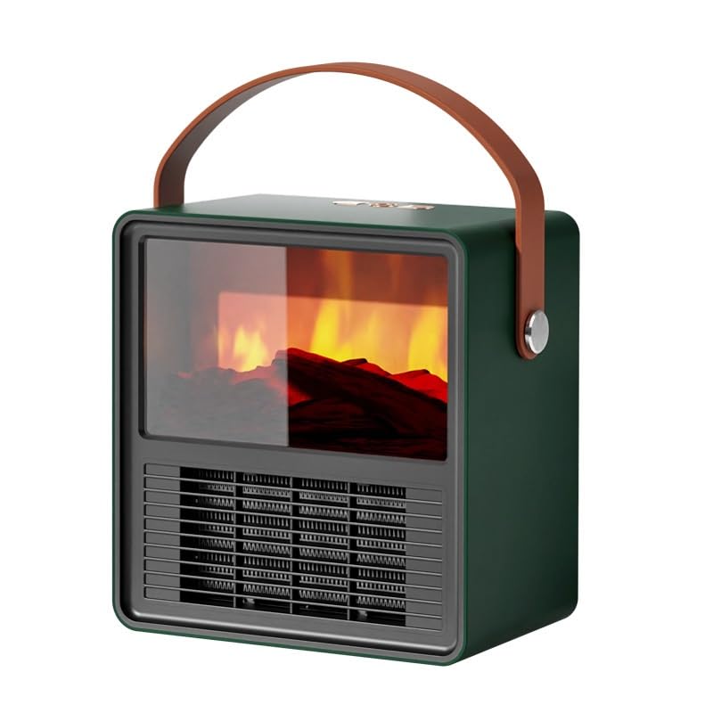 Chimenea eléctrica for Uso Interior con protección de Llama LED 3D for el hogar.(Groen)