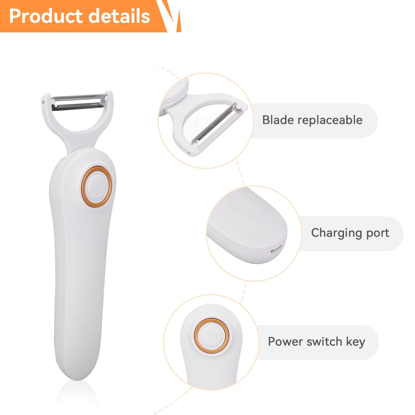 3 in 1 Electric Peeler Electric Peeler Fruits and Vegetables Handheld Julienne Slicer Potato Fruit Cucumber Carrot Slicer Machine for Kitchen Camping Travel - Image 4