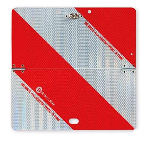 Preisvergleich Produktbild Kleine Nachtparkwarntafel von Reflexallen - horizontal klappbar - rechtsweisend reflektierend RA2 / C - 282 x 282 mm - Park-Warntafel - rot-weiße Warntafel Parken 282 x 282mm