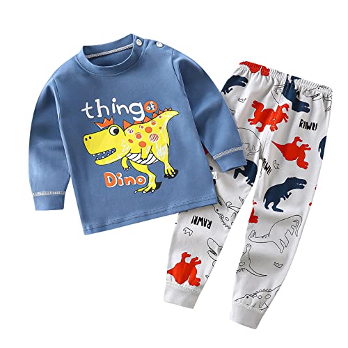 Boys Girls Cotton 𝐏a𝐣ama Set Long Sleeve 𝐏𝗝s Toddler Baby Cute Cartoon 𝐏ajamas Soft Sl𝐞epwear (A-AC, 2-3 Years)