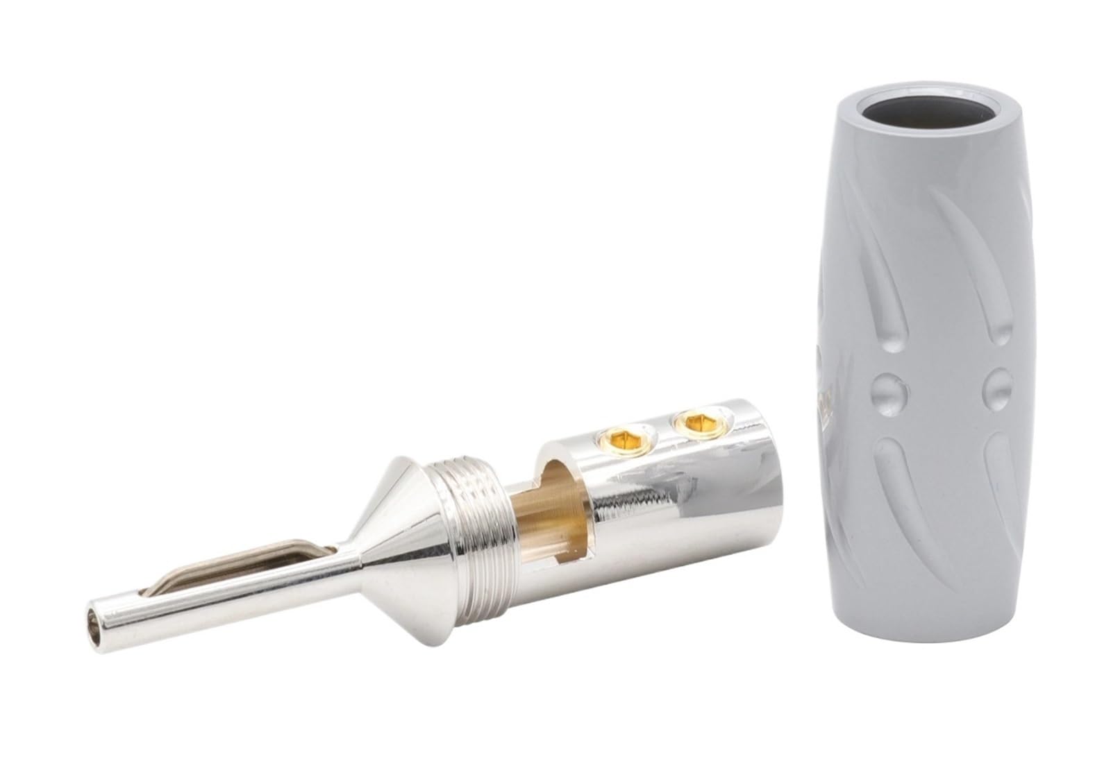 Conector de Cable de altavoz AMP, conector Banana de cobre chapado en rodio, extremo de 4mm for poste de encuadernación, 4 Uds.