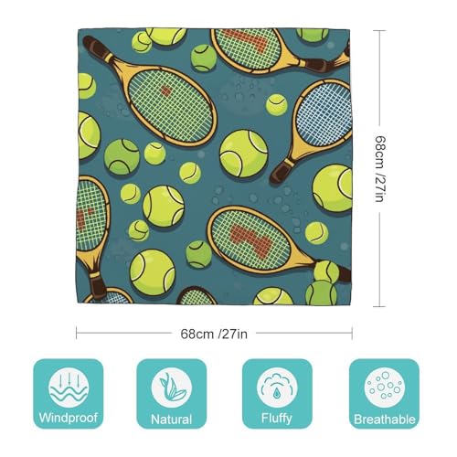 Silk Scarves, Funny Racquet And Tennis Ball Printed Silk Scarves,soft Silk Scarves,versatile Silk Scarves,thin And Easy to Carry Silk Scarves2