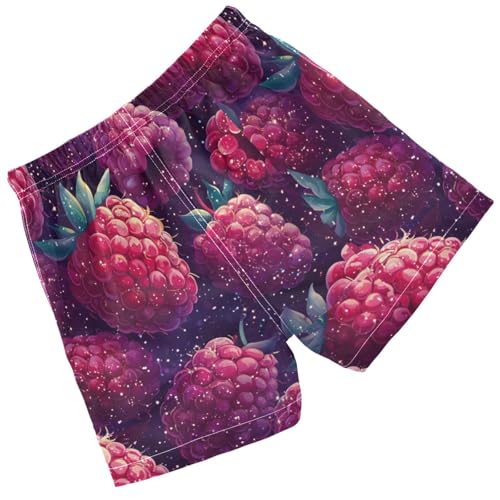 Pigsaly Boys Swim Trunks Fresh Red Purple Raspberry Berry Fruit Boys Board Shorts Swimsuit Swimwear Summer Bathing Suit XS2