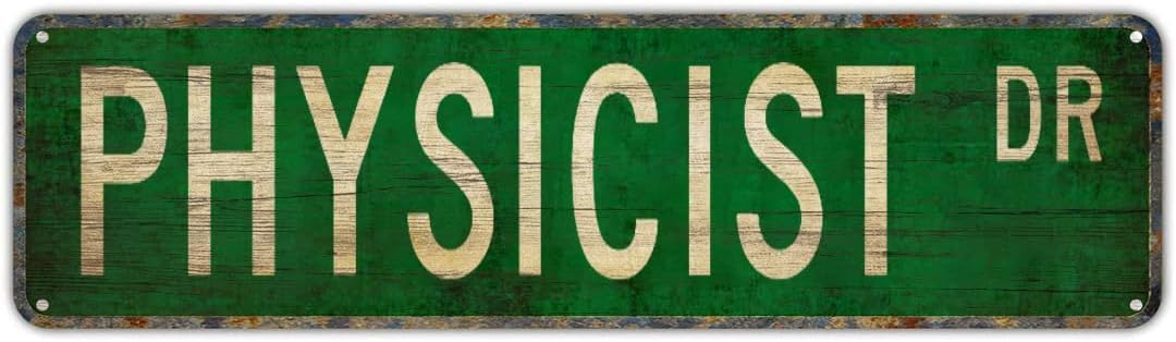 Peiyeety A004 Vintage Metal Tin Sign Decorative Wall Art Physicist Dr Themed Street Sign, Rustic Style, Durable Waterproof Rustproof, For Lab, Office, Home, Easy To Mount, 4X16 Inch