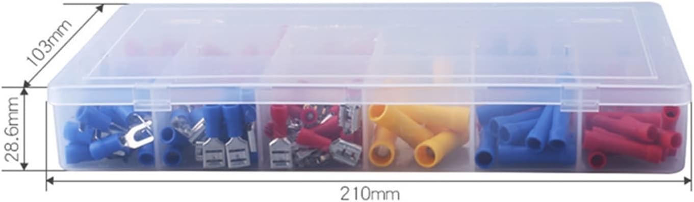CZKE 300Pcs Assorted Insulated Electrical Wire Terminals Crimp Connectors Spade Set Red Yellow Blue