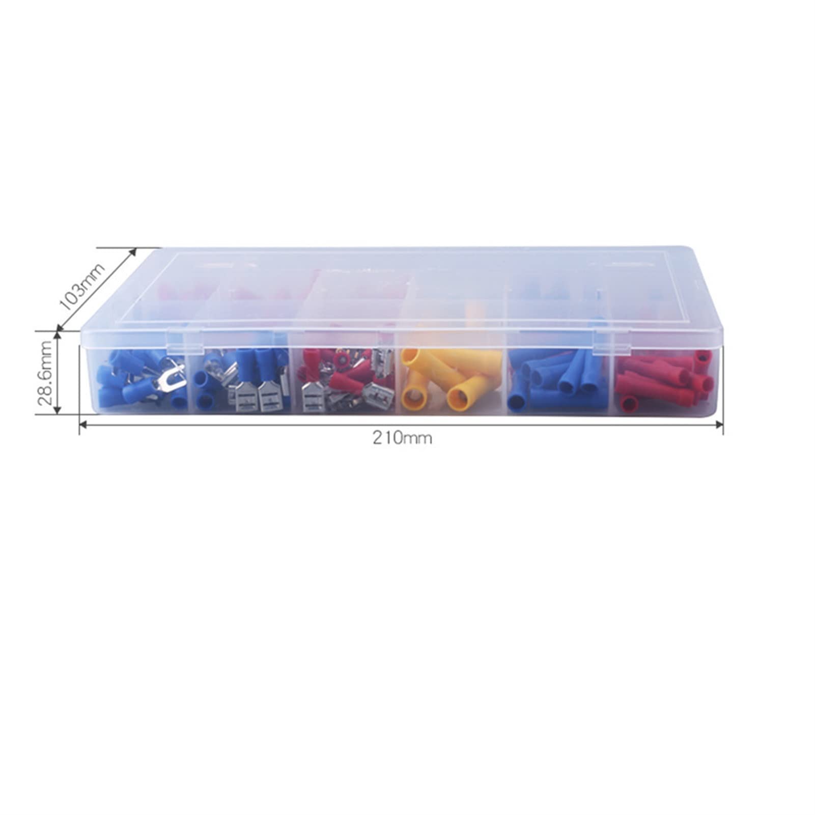 KLVN 300pcs Assortiti Isolati Terminali elettrici Isolati Terminali a crimpare Connettori a crimpare Set rosso giallo blu