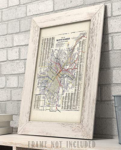 1906 Los Angeles (La) California Map Art Print - 11X14 Unframed Art Print - Great Vintage Home Decor #TOP2