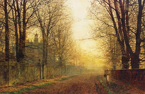 Cuadro sobre lienzo l'autunno di para decoración de dormitorio y salón de 60x90cm
