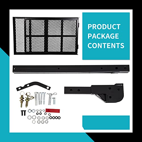 New Mobility Carrier Ramp Hitch Mounted 46.2 x 26.8 x 38.7 500 lbs for Wheelchair Electric Scooter Medical Disability with Rack Ramp Capacity Steel w/3" Rail Fit 2" Hitch Receiver SUV Truck Van Car - Thumbnail 7