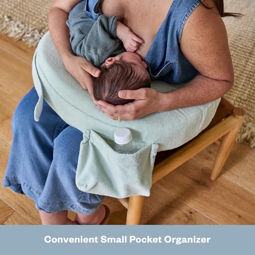 my brest friend deluxe nursing pillow cover - slipcovers for baby - adjustable fit easy care durable - nursing pillow not included spring green