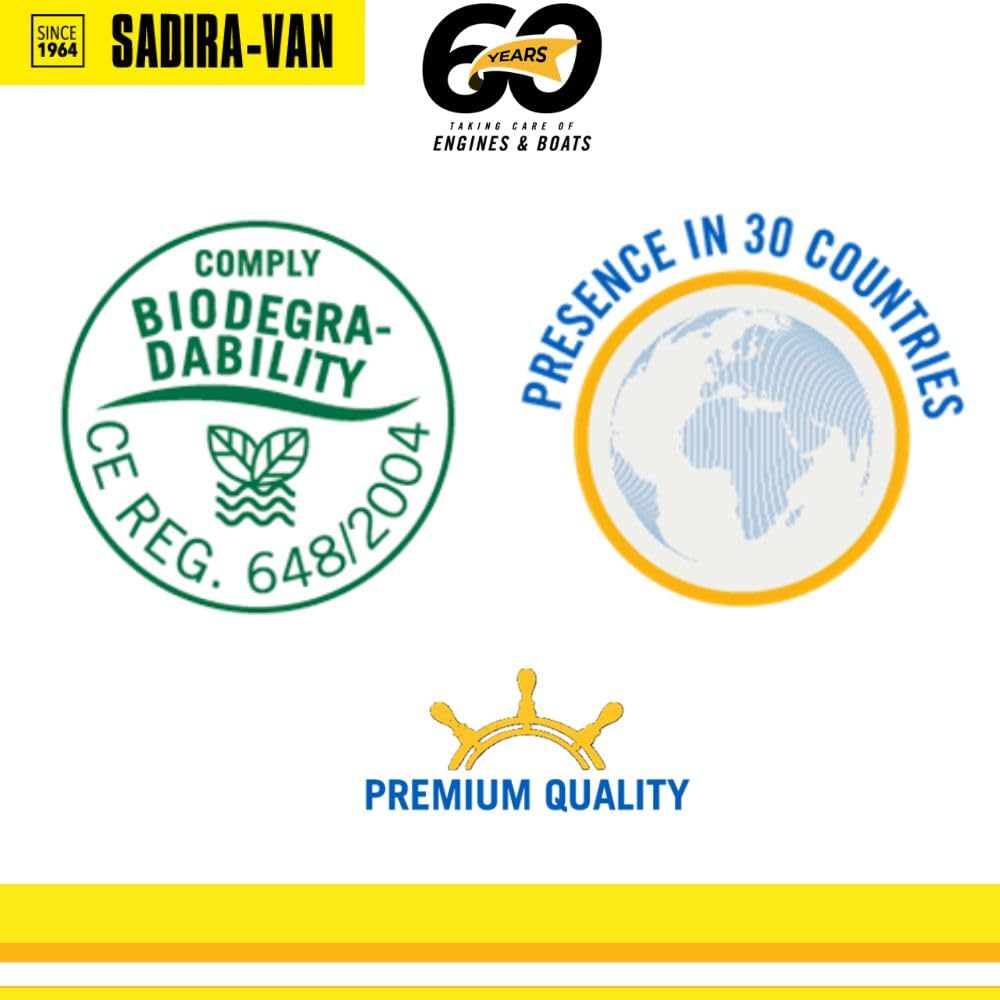 SADIRA VAN Jabón concentrado para autocaravanas 1 L. Limpieza impecable y protección duradera contra marcas de cal en cristales y fibra. Accesorio de mantenimiento de autocaravanes