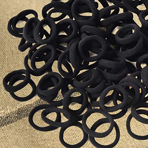 Baby Hair Ties, 120 Pieces 1.18 Inch Cotton Toddler Hair Ties For Kids Girls, Seamless Cute Small Black Hair Ties For Women Thick Hair (Black) #TOP4