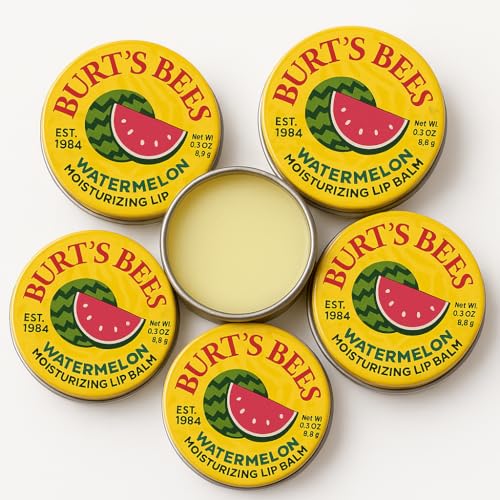 6 Pack Burt's Bees Watermelon Lip Balm 0.3oz Tin