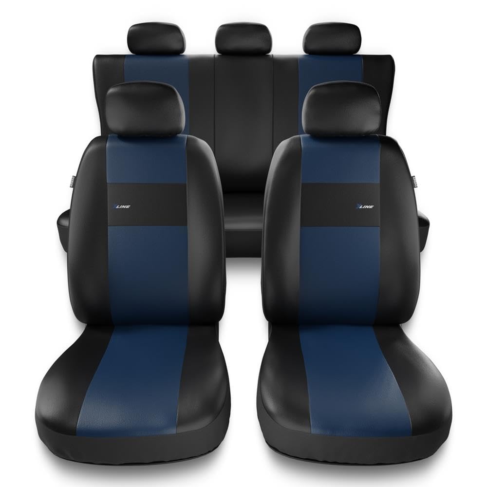 Mossa Coprisedili In Similpelle Compatibili Con Volkswagen Passat B4-B9 (1993-oggi) – Set Completo XL-B Nero: 2 Anteriori, Posteriore, 5 Poggiatesta, Kit Airbag Friendly