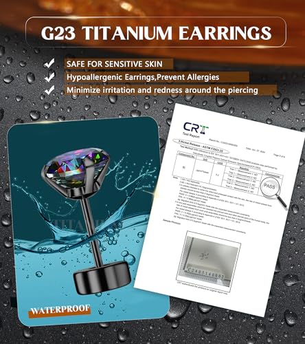 G23 Titanium Threadless Flat Back Earrings-Hypoallergenic 6A Cubic Zirconia Earrings Studs for Men-Trendy 20G Flatback Push Pin Cartilage Earring for Helix Tragus Piercing3