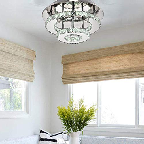 Plafonnier cristal LED moderne lustre rond dimmable à télécommande - 3