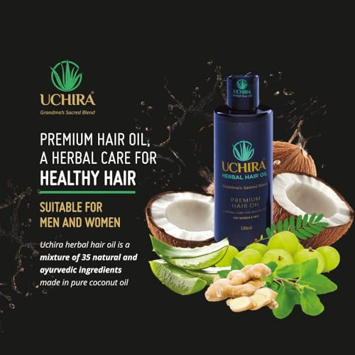 Image of Herbal Hair Oil | Natural and Ayurvedic Hair Oil for Men and Women | Grandma's Sacred Blend with Coconut Oil, Aloevera, Bhringraj