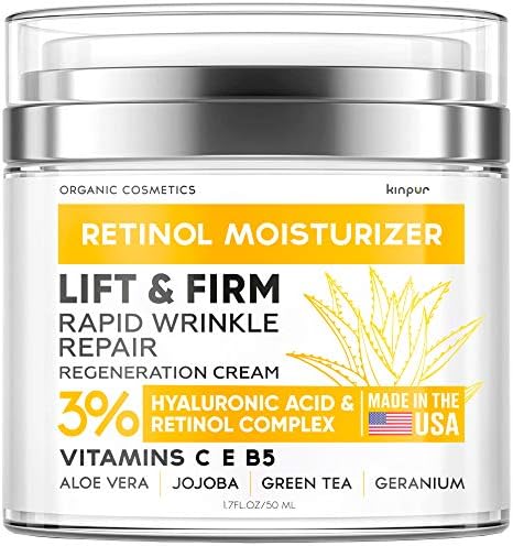Anti-Wrinkle Cream for Face - Neck Firming Cream for Double Chin and Lifting - Day and Night Cream Anti-Aging Face Moisturizer for Women - Made in USA - Retinol Cream for Face with Hyaluronic Acid