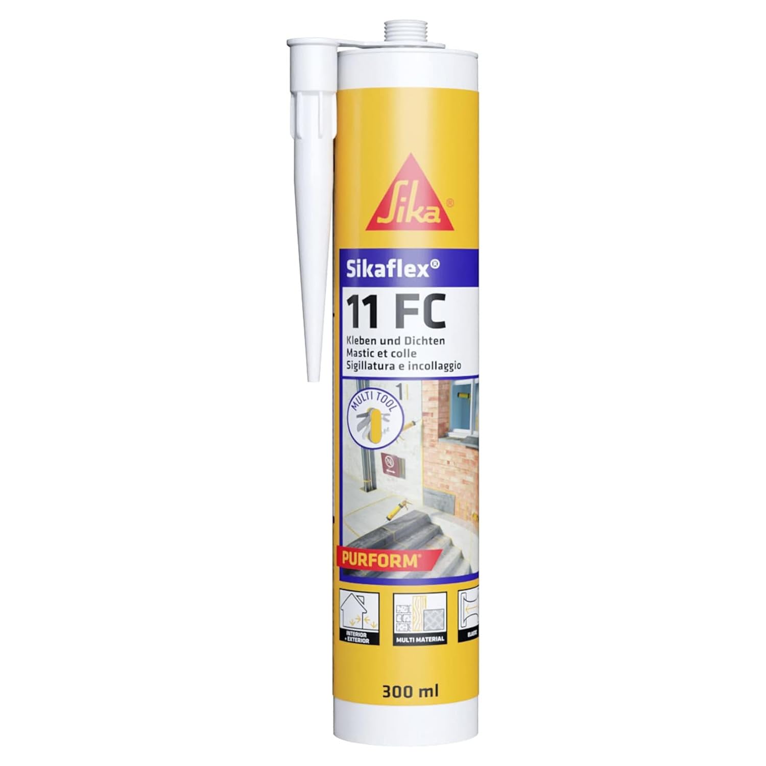 SIKA - Sigillante adesivo universale - Sikaflex 11 FC Purform, Bianco - L'originale multiuso per casa e cantiere - Incolla e sigilla ogni superficie con elasticità e forza - 300ml