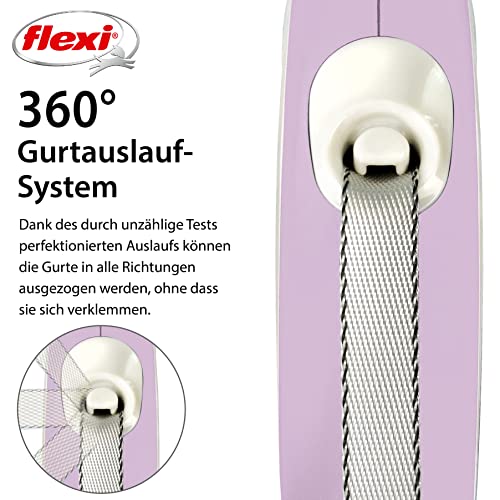 flexi® Comfort XS Gurt 3 m rosa, Roll-Leine für kleine Hunde bis 12 kg. Nur 126 gr. leichte Taschenleine im Miniformat 8,2 x 13 cm, Griffgröße für 3-Finger